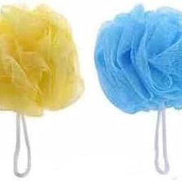 Multicolour Plastic Bathing Loofah Sponge Scrub, Set of 2-23