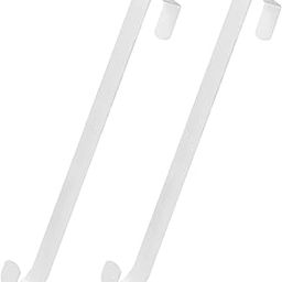 TEELLON Heavy Duty Long White Wreath Hanger for Front Door, Over The Door Hanger Hook for Christmas Wreath Birthday Party Making Decoration, Hanging Cloth, Towels, Bags (15-Inch Long,Metal) (2)-92