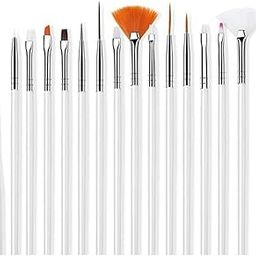 15pcs Acrylic Uv Gel Nail Brush, Acrylic Poly Extension Gel Brush Nail Art Tips Builder Design Dotting Painting Set For Home And Salon Use-10
