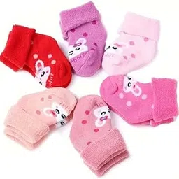 khillayox Warm Woolen Baby Socks for Newborns and 0-6 Months - Cozy Winter Terry Cloth for Baby Boys & Girls, Soft and Durable-picture-1