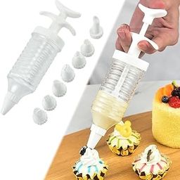 Shrux Cake & Cookies Decorative Whipped Cream Dispenser Gun | Multi Color, Plastic, 5cm, Variety Pack Tips, Cake Decorating Tool-image-29