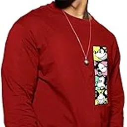 bewakoof Official Disney Merchandise Men's Graphic Printed Oversized Fit Full Sleeve Round Neck Cotton T-Shirt-picture-10