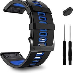 ZPJPPLX 26mm Easy Fit Fenix 7X Pro 6X 5X Bands,Soft Silicone Sport Straps Compatible for Garmin Epix Pro 51mm /Tactix 7 Pro/Fenix 6X Pro/Fenix 5X Plus/Enduro 2/Descent Mk2i/Mk3i 51mm-0