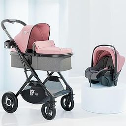 Lifelong Cuppy Baby Strollers 0 to 3 Years - 5 in 1 Stroller/Pram, Car Seat, Bassinet & Carry Cot - Sturdy Stroller with Bottle Holder & Mosquito Net | Foldable & Pram with European Safety Certified-89