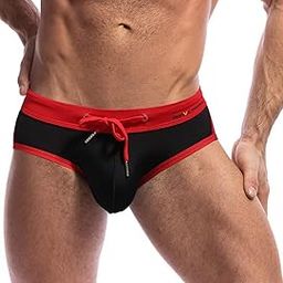Mens Bikini Swimwear Swim Briefs Sexy Low Rise Quick Dry Hot Body Swimsuit (Black, L Fit Waist 32-35 inch)-image-76