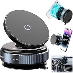 LikeStar® 2025 Upgraded 360° Adjustable Ultra Vacuum Magnetic Car Phone Holder Hands-Free Magnetic Suction Cup Mount for Gym, Makeup,Shower,Mirror, Gaming Room Compatible with MagSafe iPhone&Android-16