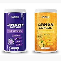 Nankings Lavender Bath Salt and Lemon Bath Salt, For Foot, Aching Muscles & Refreshing Body (Lavender, Lemon, Combo Pack)-image-89