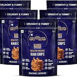 Evolve Ragi Chips Combo Healthy Snack for Kids, Adults | Gluten Free, Vegan, No Artificial Color & Sugar, Millet Blend, Ideal for Weight Loss - 100g Pack of 5-image-9