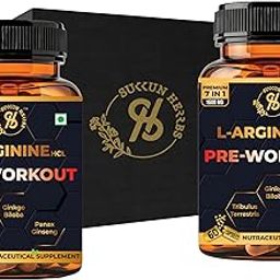 Sukkun Herbs L-Arginine HCL+ 7-in-1 Pre-Workout & Performance Booster – 3200mg | With Korean Red Ginseng, L-Citrulline, Ginkgo, Tribulus Terrestris & Grapeseed | Enhances Pump, Energy, Stamina & Muscle Performance – 120 Veg Capsules-10