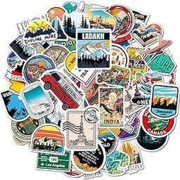 Vinyl Pack of 55+ Travel Stickers for Laptop, Luggage Bags, Journal, Bike, Scrapbook - Waterproof, Self Adhesive, Residue Free-image-43