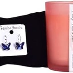 Gleevers Birthday Gift for Women|Gift Box Pack of 2 with Candle(Fairy Tale Rose,250 gm) & Butterfly Earring|Anniversary Gift for Wife, Valentine Gift for Girlfriend, Birthday Gift for Mother-18