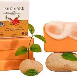 VAVEDO Skin Care, Organic Skin Whitening Soap, Natural Facial and Body Soap with Floral Essence, Orange 100g, Orange Pack of 4-40
