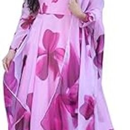 Women's Georgette Embroidered Anarkali Kurti with Dupatta, Kurta Set for Women | Kurta Set_-picture-16