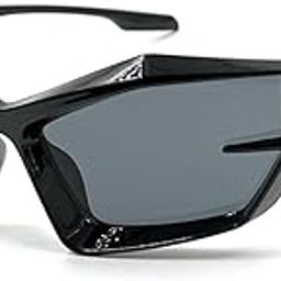 Y2K BEAST Sports Sunglasses, Angular Black Frame Design, Polarised Lenses-image-2