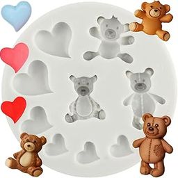 Skytail Silicone Valentine's Day Fondant Mold Heart Teddy Bear Making Scented Candle Wax Melts Home Decor Candles Resin Casting Handmade Couple Gift DIY Soap Making Wedding Decor Tools-image-33