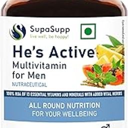 SupaSupp He's Active - Multivitamin For Men | All Round Nutrition For Your Wellbeing | Health Supplement | 60 Veg Cap, 500 mg-25