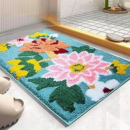 Roseate Nature Super Soft (40x60 cm) Microfibre 2000 GSM Bath Mat Super Absorbent Anti Skid Door Mats for Home/Bathroom/Bedroom/Kitchen/Floor Mat (Green) Pack of 1-24