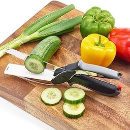 Probro Clever Cutter Kitchen Chopper - 2-in-1 Food Scissors with Locking Hinge & Spring Action-13
