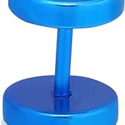 Elegant Blue Stainless Steel Dumbbell Stud Earring For Men-10