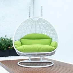 PRANYAX 2 Seater Swing Chair with Stand & Cushion & Hook Outdoor || Indoor || Balcony||Garden||Living(Swing-White & Cushion-Green)-image-3