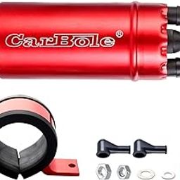 CarBole External In Line Fuel Pump: 116 PSI High Pressure Unversal 12V Electric Pump Injection Systems Replacement for 0580464070 With Mounting Bracket Clamp (Red)-21