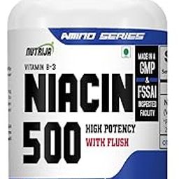 NutriJa Niacin 500 Vitamin B3 (Nicotinic Acid) with Flush | For Vascularity & Increase Cellular Energy- 60 Capsules-picture-28