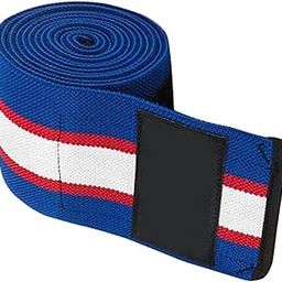 UJEAVETTE Knee Wrap Bandage Portable Multifunctional 1 Piece for Squat Gym Working Out Blue Red White- Sporting Goods- Fitness Running & Yoga- Clothing & Accessories- Support & Protective Gear-image-28