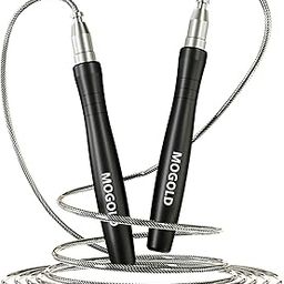 Mogold Speed Rope Set incl. 2 Steel Spare Cables | Ideal for Crossfit, Fitness, Boxing and Easy Double Under | Jump Ropes for Fitness Women and Men Premium Bearing Balls | Unbreakable Handles-image-4