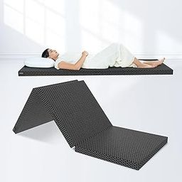 Orista™ Foldable Memory Foam Mattress Single Bed | 75x30x2.5 Inch | Compact & Portable, 3-Fold Design | Perfect for Floor Sleeping, Guests, and Travel – Comes with Premium Storage Bag | Black Jacquard-30