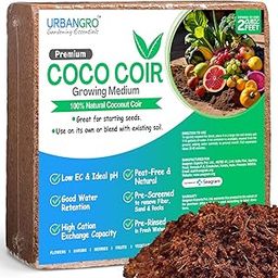 Premium Coco Coir by URBANGRO Gardening Essentials - Natural Growing Medium for Plants - 10 lb Compressed Block Expands to Over 2 Cubic Feet - Ideal for Houseplants, Hydroponics, & Container Gardening-image-47