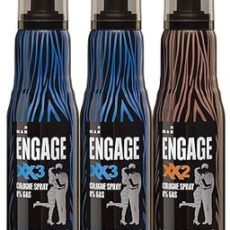 Engage Combo Pack Cologne Spray for Men (XX3 and XX2), Skin Friendly, (Pack of 3, 135ml Each), 405ml-31