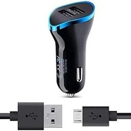 3.1A Fast Car Charger for Hyundai i10 car Charger | high Speed Rapid Fast Turbo Metal Android & Tablets car Mobile Charger with Micro USB Cable (Random colorKD 1:)- KN 1, Black-image-63