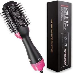 Shoppiverse Global Community 3 in 1 1000 Watts Hair Dryer and Volumizer for Women, Hot Air Brush, Styling Brush Styler, Negative Ion Hair Straightener and Curler Brush for All Hairstyle (Multicolor)-image-79