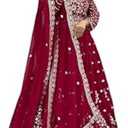 Women’s Deep Maroon Embroidered Lehenga Choli Set – Heavy Fox Georgette with 7mm Sequence Work, Fully Stitched with Dupatta – Ethnic Wear for Wedding & Festivals-22