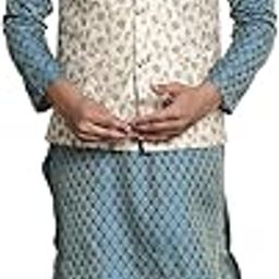 (Since 1958:Men's Ethnic Motifs Woven Design Silk Blend Kurta With Pyjamas & Nehru Jacket-image-1