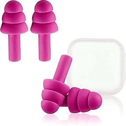 Earplugs for Sleeping Noise Cancelling, Reusable Ear Plugs– Super Soft, Silicone Ear Plug, Swimming, Snoring, Concerts, Work, Noisy Places (Pack of 2) (Pink)-85