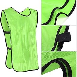 01 02 015 Team Practice Vest, Breathable Fast Drying Design Scrimmage Training Vest, Polyester for Football Soccer Volleyball Basketball (Fluorescent Green)-image-57