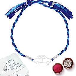 925 Sterling Silver Car Kids Rakhi For Brother (Boys & Men) Cotton Thread | Rakshabandhan Rakhi With Greeting Card & Roli Chawal and Certificate of Authenticity 925 Silver-image-116