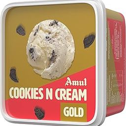 Amul Ice Cream Cookies N Cream Gold, 1 Litre-1