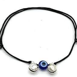 Handmade Adjustable Simple Black Thread twisted Ghungroo with evil eye anklet For Women | girls | Nazariya |Payal | Nazar Battu |Free Size |Single Leg-image-16