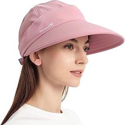 Sun Hat For Women's Girls Stylish 2 In 1 Wide Brim Hat, Sun Uv Protection Hats With Detachable Top, Fashion Sport Cap For Beach Baseball Cap For Women's - Pink - Polyester-image-86