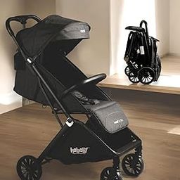 Hababy Ultra GPS enabled Stroller with Auto Folding Stroller (Dark Grey) for 0-4 Years Foldable - NavBaby GPS - European Standard Certified - Lightweight Pram - stroller for airplane travel - One Hand Fold - 360 Ninja Wheels - Travel Friendly-18