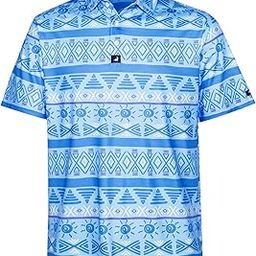SURF CUZ Golf Shirt Moisture Wicking for Men Dry Fit Polo Shirts Short Sleeve Print Performance 4-Way Stretch Mens Tshirts-image-22