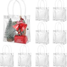 SATYAM KRAFT 6 Pcs small Transparent Bag Goodie Bags With Handle Gift bag, Carry Bags, Shopping Gift Bag, Gift for Valentine Gifting (Small)(Pack of 6)(18 cm H)-image-18