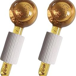 MERISHOPP® 2Pcs Ice Globe Anti-Aging Face and Eye Skin Treatment Cooling Facial Roller Twinkle Gold|Health & Beauty | Massage | Massagers-image-20