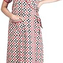 Cotton Robes,Housecoat, Nighty, Sleepwear, Night Gown for Women Ladies House Coat, Front Open Adjustable 11-Parent-image-8