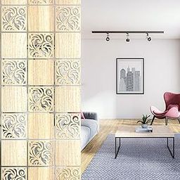 Planet Decor Modern Attractive Hanging DIY Room Divider Static Inky Decorative Wall Screen Partition for Decorating Living Dining Room Kitchen & Bedroom Set of 12 (Cream)-8