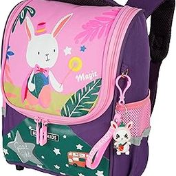 Cute Cartoon Bunny Print School Bag for Kids with Keychain | Lightweight & Spacious Bag for Preschool, Nursery, Kindergarten | For 3-8 Year Kids-image-6