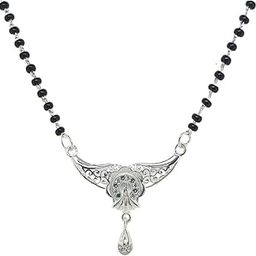 925 Sterling Silver Trance Cluster Sweet Green & White Zirconia Mangalsutra Length Chain 20 Inch-image-64