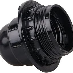 Black, Screw-Type E27 Bulb Holder with Lamp Shade and Rings (Pack of 1)-picture-21